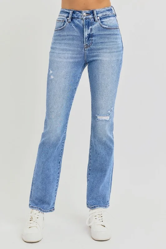Celebrity Picks RISEN Full Size Distressed High-Rise Ankle Straight Jeans