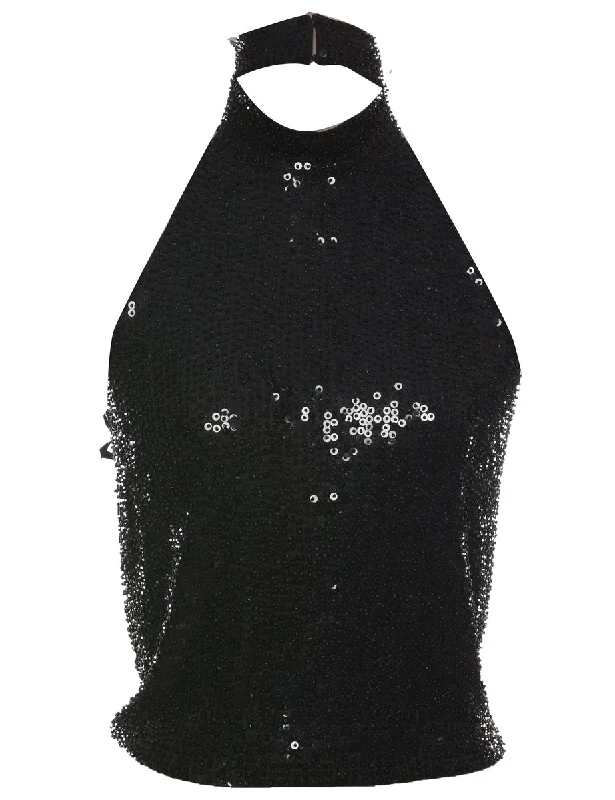 Effortless Comfort Sequined Evening Top - M