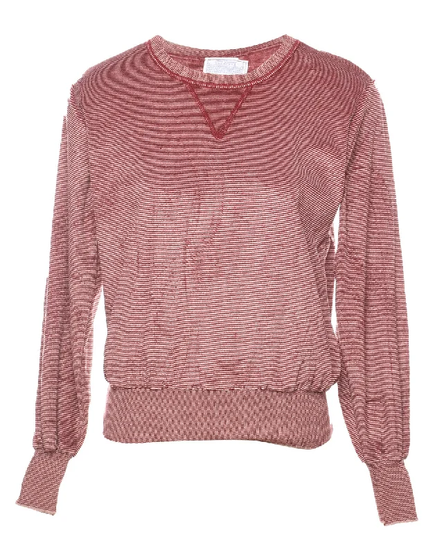 Cozy Fashion Trends Striped Plain Sweatshirt - M