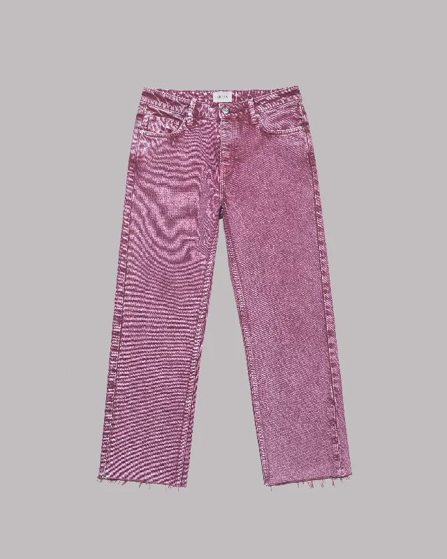Relaxed Tops The Pink Faded Cropped Straight Jeans
