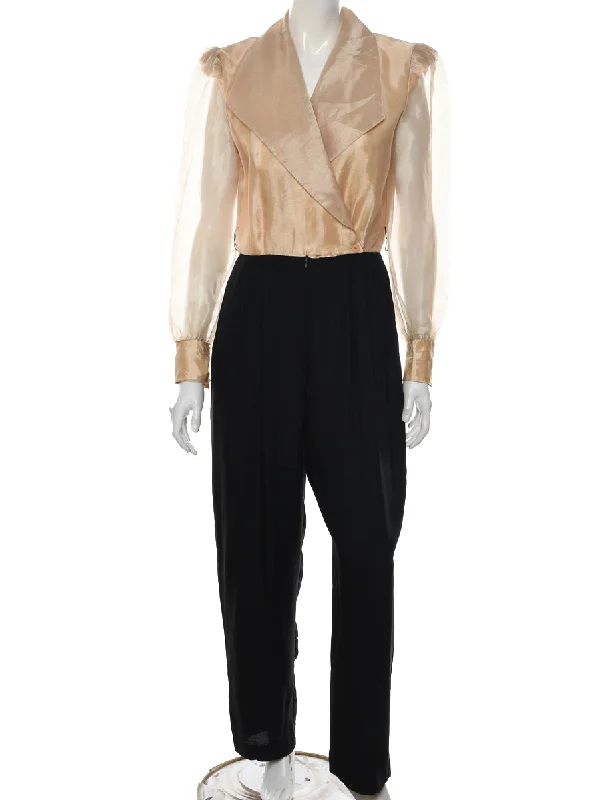 Multifunctional Style Two Tone Jumpsuit - M