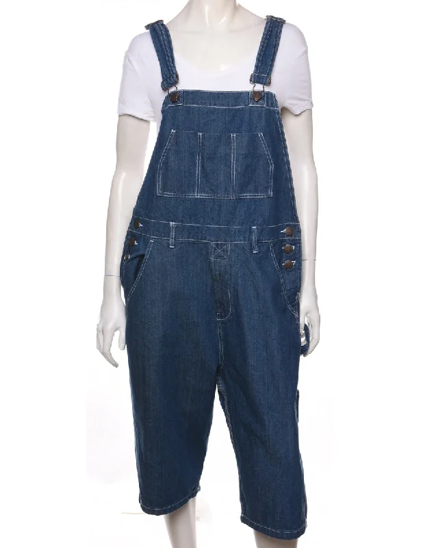 Urban Design Sense Uskees Dark Wash Cropped Dungarees - W36 L14