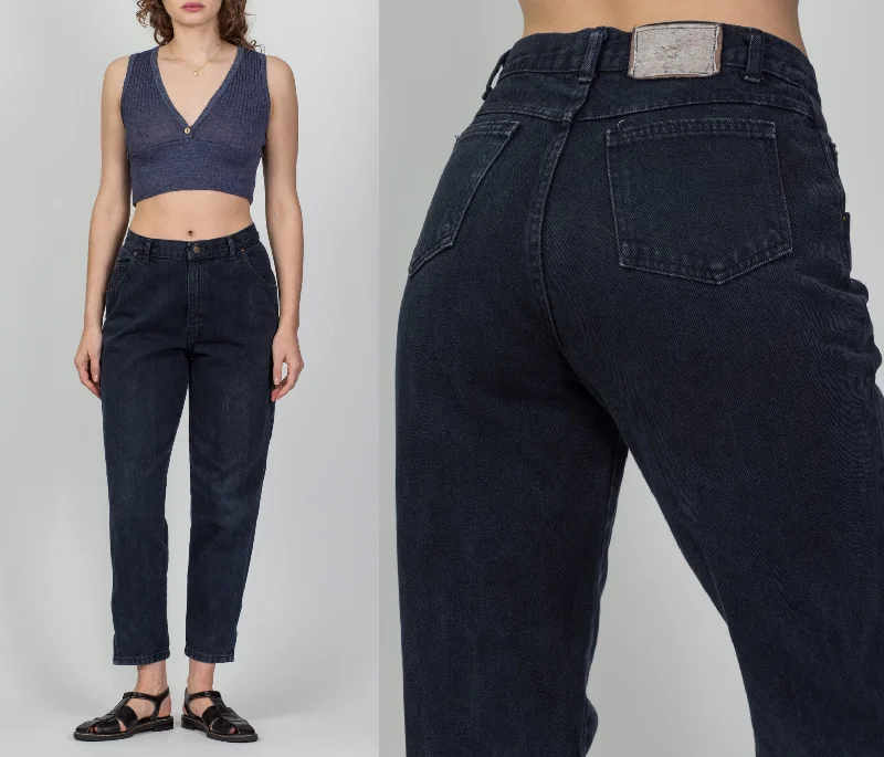 New Products Vintage Faded Dark Navy Blue High Waist Jeans - Petite Medium, 28.5"