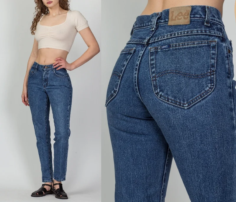 High Street Design Vintage Lee Medium Wash High Waist Jeans - Petite Small, 26.5"