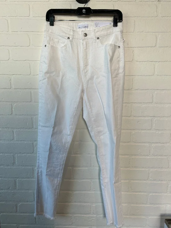 Warm And Comfortable White Denim Jeans Skinny Loft, Size 4