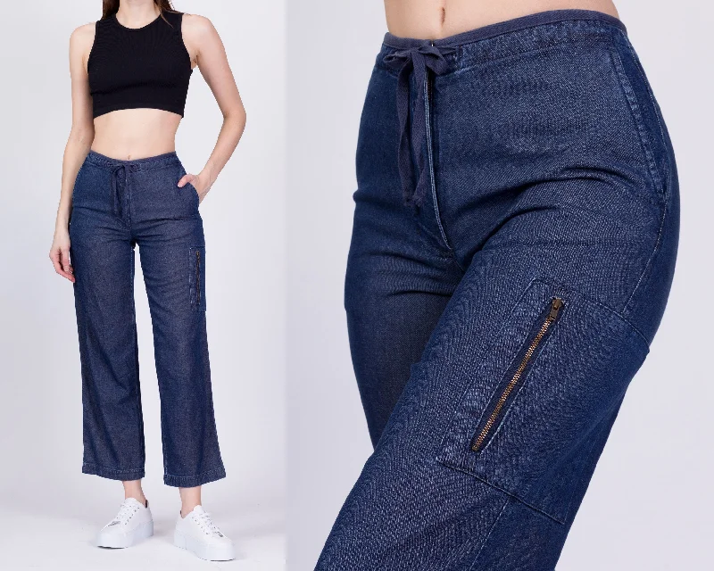 Outdoor Trend Y2K Drawstring Waist Cargo Jeans - Petite XS