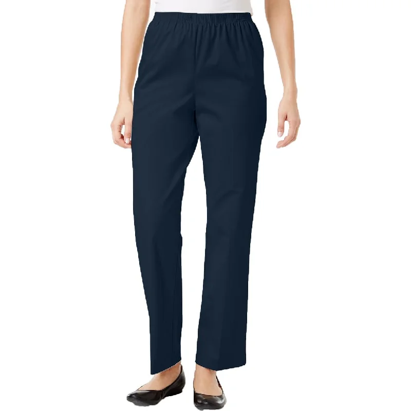 Cozy Apparel Alfred Dunner Womens Solid Stretch Casual Pants