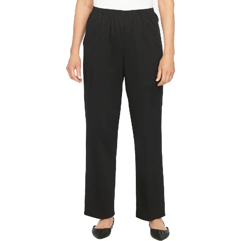 Designer Style Alfred Dunner Womens Twill High Rise Straight Leg Pants