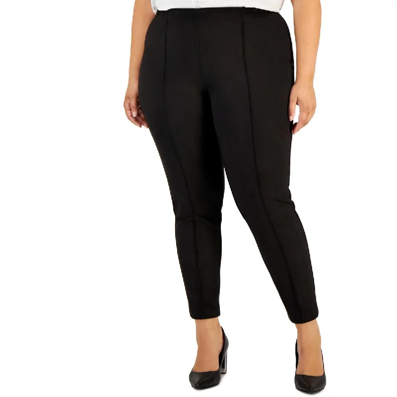Stylish Casuals Anne Klein Womens Plus Faux Suede Slim Fit Ankle Pants