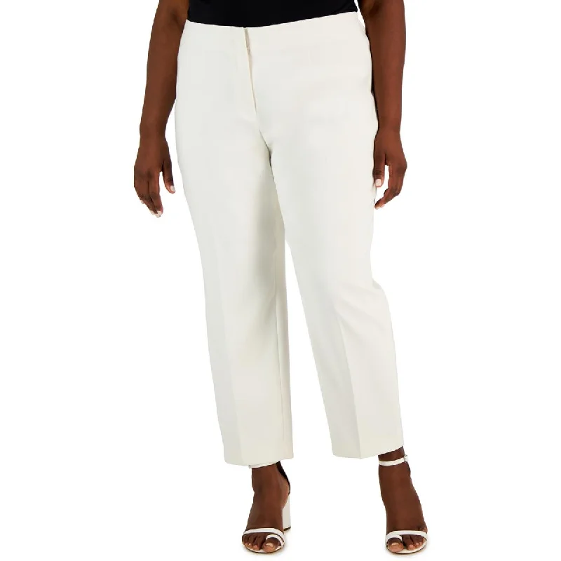 Thin Design Anne Klein Womens Plus High Rise Business Ankle Pants