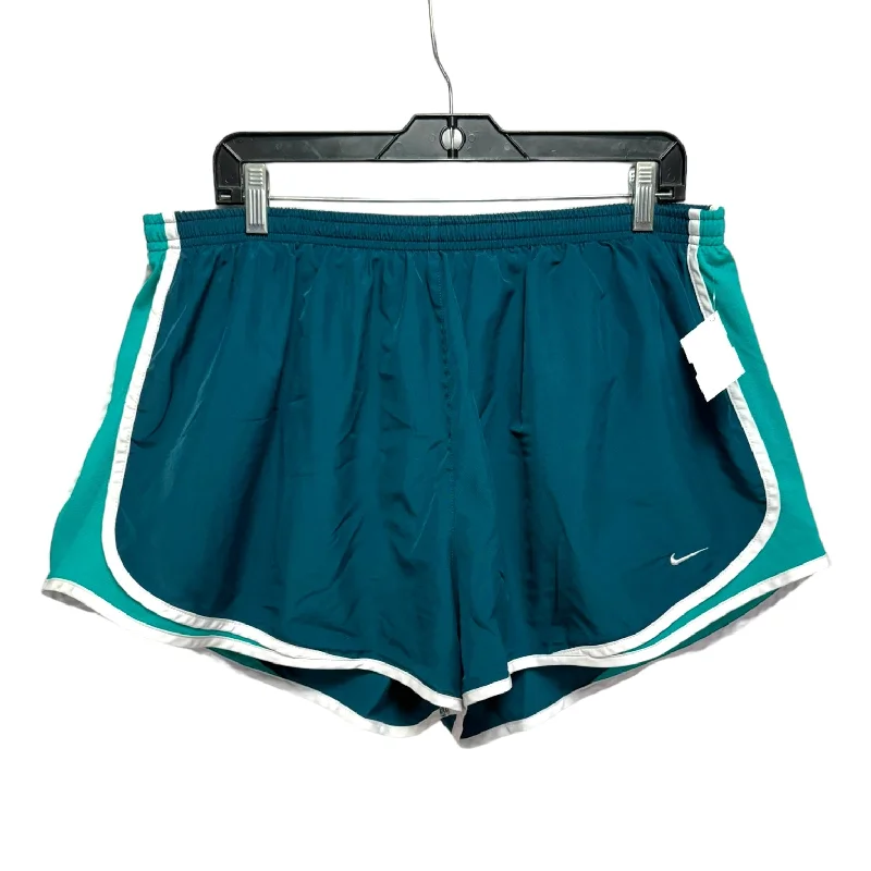 Modern Chic Athletic Shorts By Nike Apparel In Teal, Size: 2x