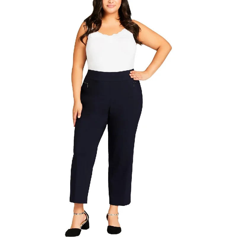 Ethnic Style Avenue Womens Plus Mid-Rise Comfort Waist Straight Leg Pants
