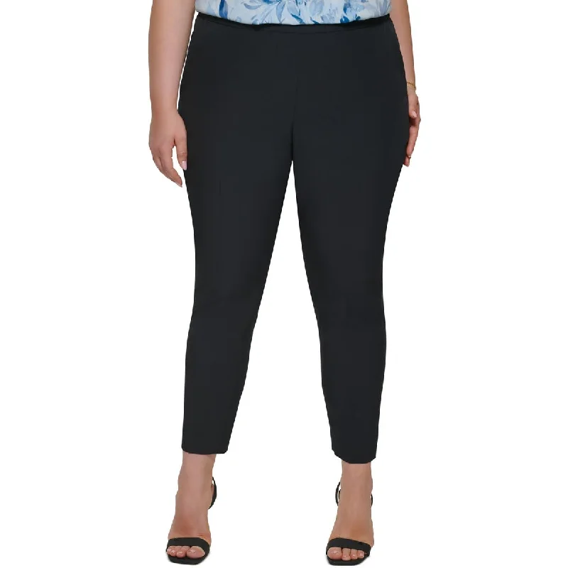Effortless Wear Calvin Klein Womens Plus Mid-Rise Ankle Straight Leg Pants