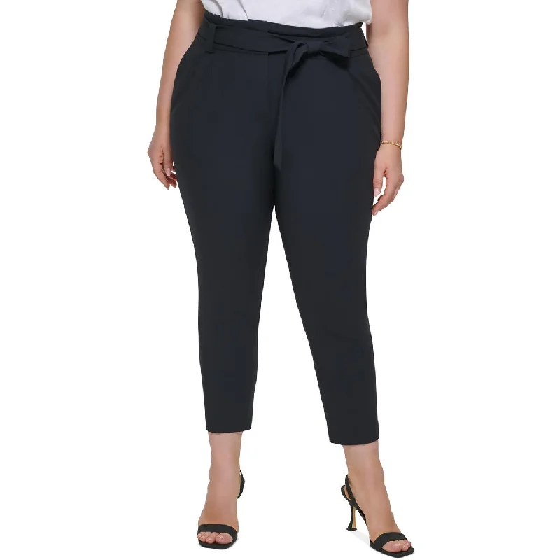 Fashion Expert Calvin Klein Womens Plus Pleated Lined Straight Leg Pants