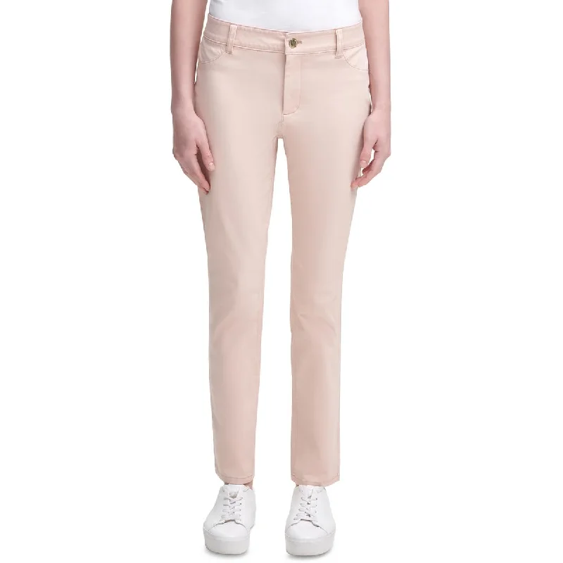 High-end Fabrics Calvin Klein Womens Twill High Rise Skinny Pants