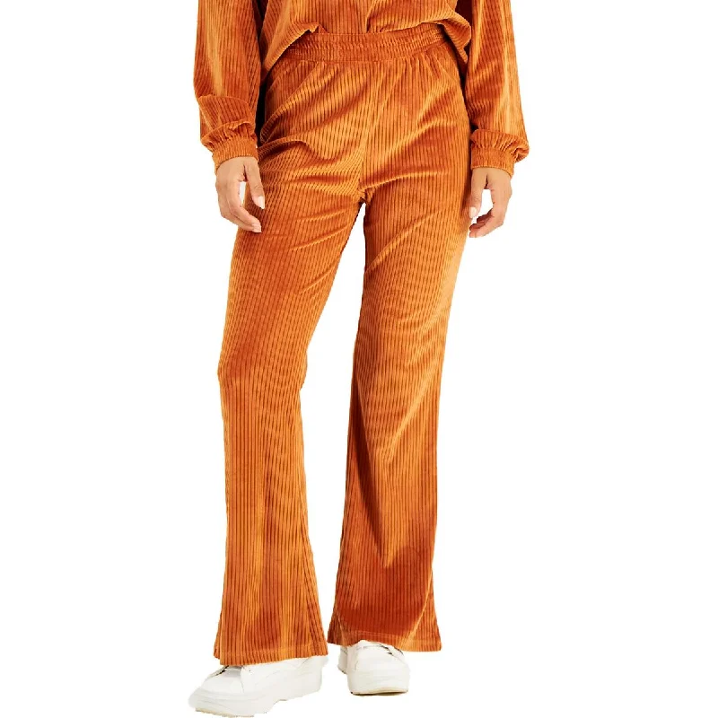High-end Fashion Crave Fame Womens Juniors Velour Ribbed Flared Pants