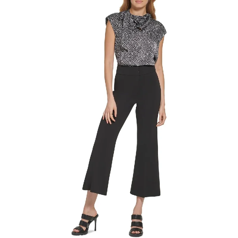 Bottom And Versatile DKNY Womens High Rise Ankle Wide Leg Pants