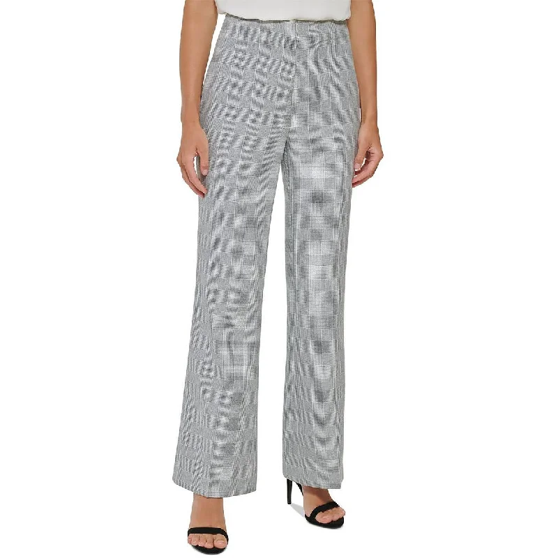 Simple Elegance DKNY Womens High Rise Work Wear Wide Leg Pants