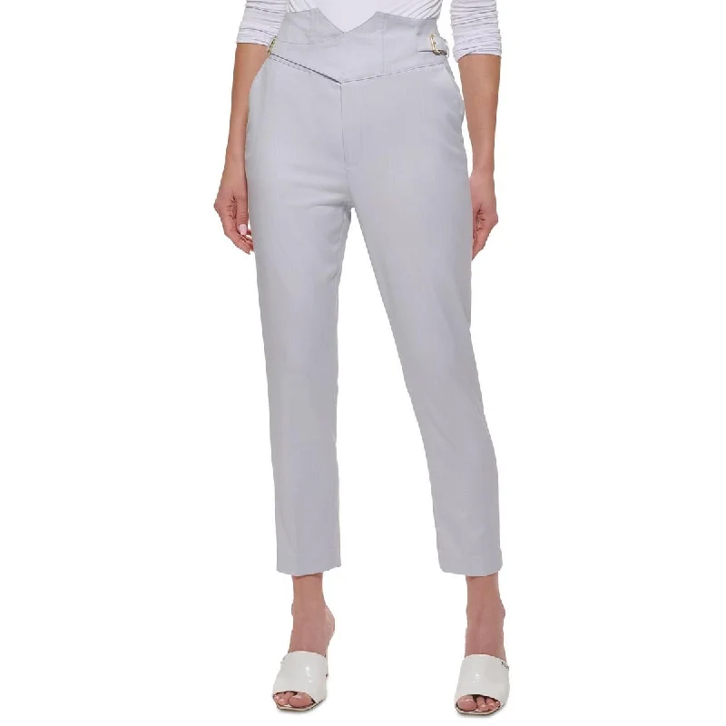 Chic Comfort Wear DKNY Womens High Rise Belted Trouser Pants