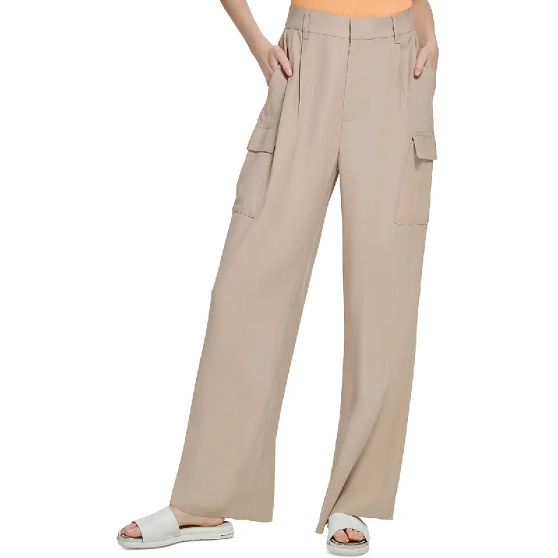 Easy Style DKNY Womens Wide Leg Utility Trouser Pants