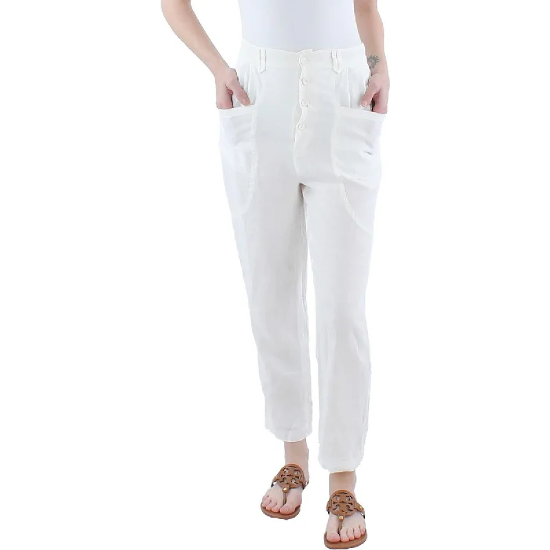 Free And Comfortable Joie Womens Gia Linen Ankle High-Waist Pants