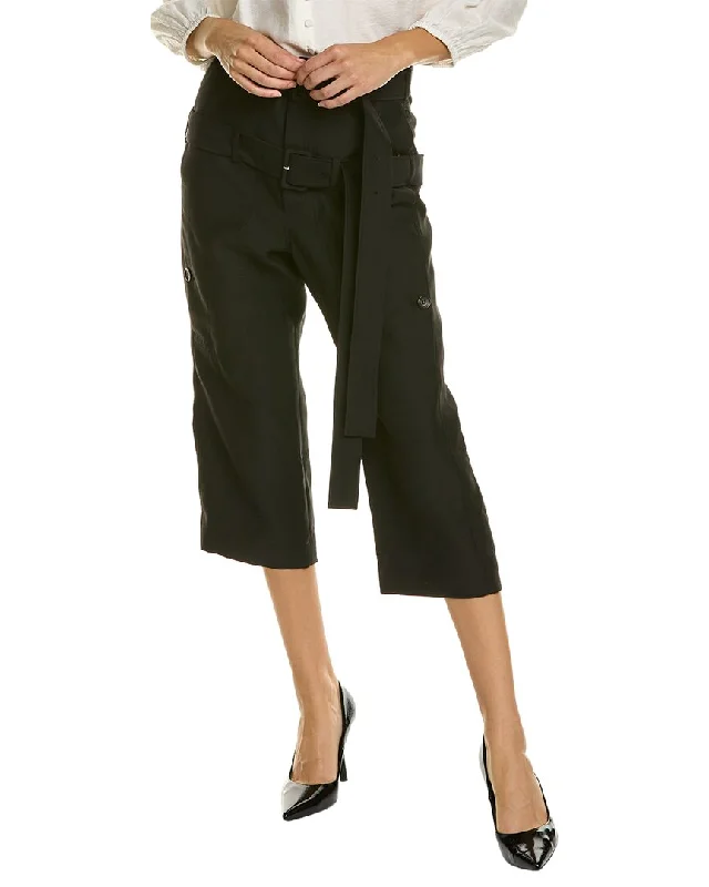 Casual Street LANVIN Belted Wool & Silk-Blend Pant