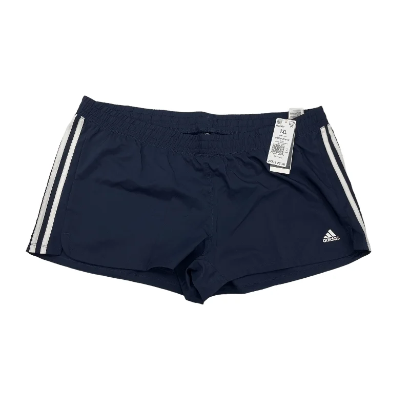 Soft Wearables NAVY ATHLETIC SHORTS by ADIDAS Size:2X