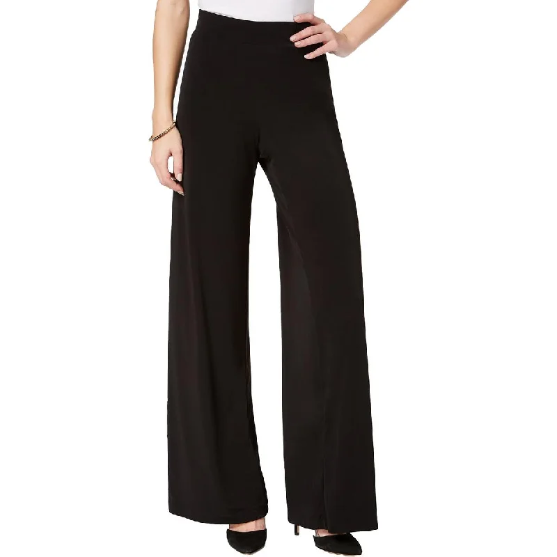Breathable Style NY Collection Womens Petites Office Mid-Rise Palazzo Pants