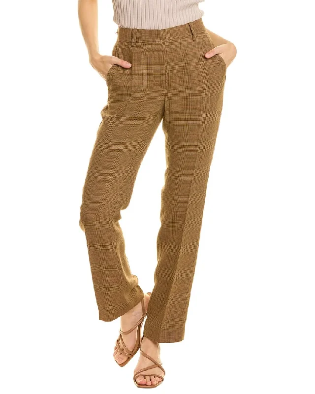 Personalized Wear Off-White Plaid Wool-Blend Trouser
