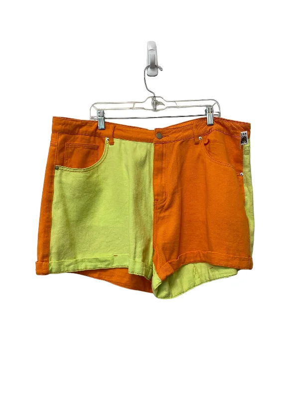 Simple Solid Color Orange Shorts Shein, Size 4x
