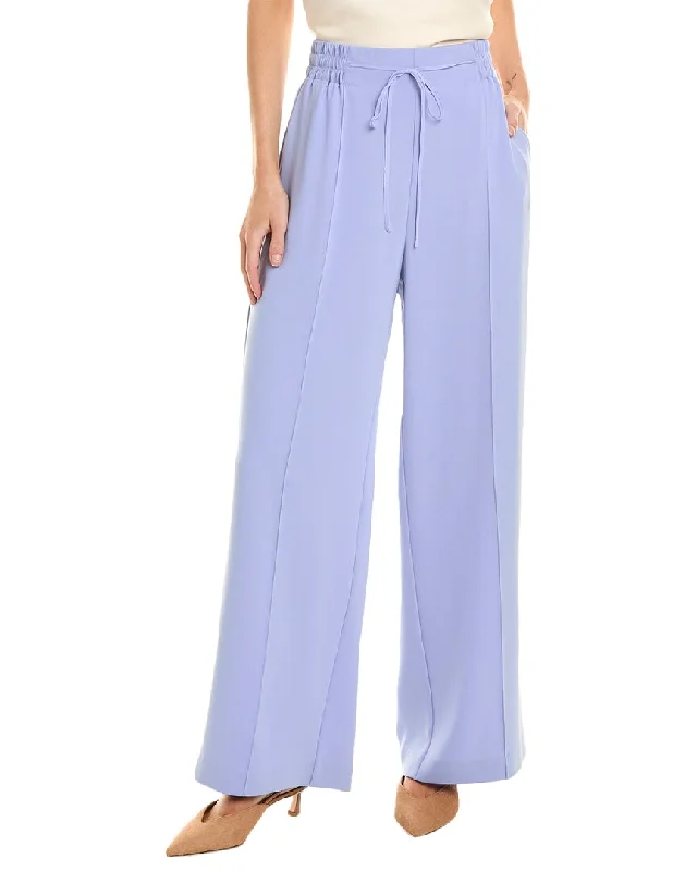 Light Fit Oscar de la Renta Tie Waist Silk-Blend Pant