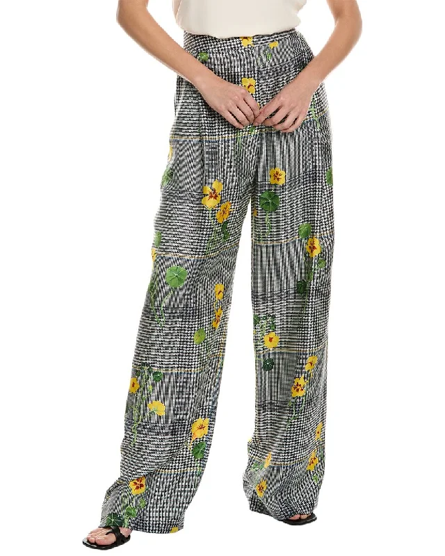 Design Perception Oscar de la Renta Wide Leg Silk Trouser