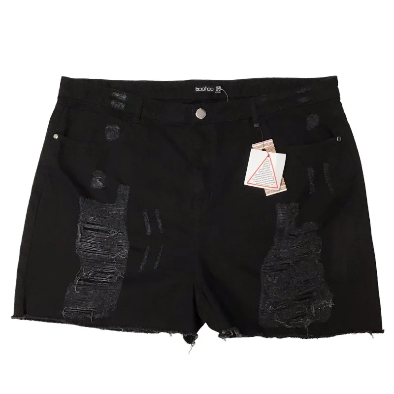 Sports Series Shorts By Boohoo Boutique In Black, Size: 1x