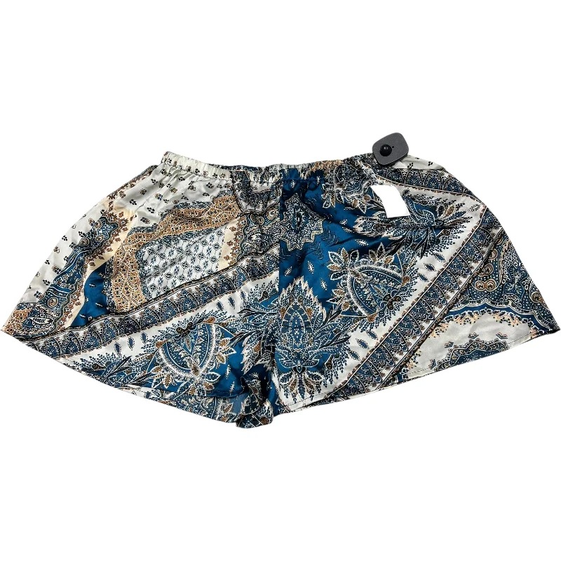 College Style Shorts By Cider In Blue & Tan, Size: L