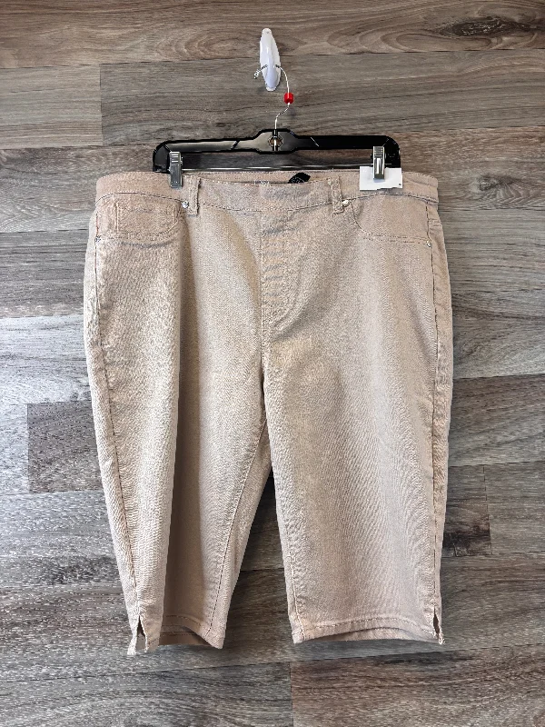Bright Colors Shorts By Diane Gilman In Tan, Size: 1x