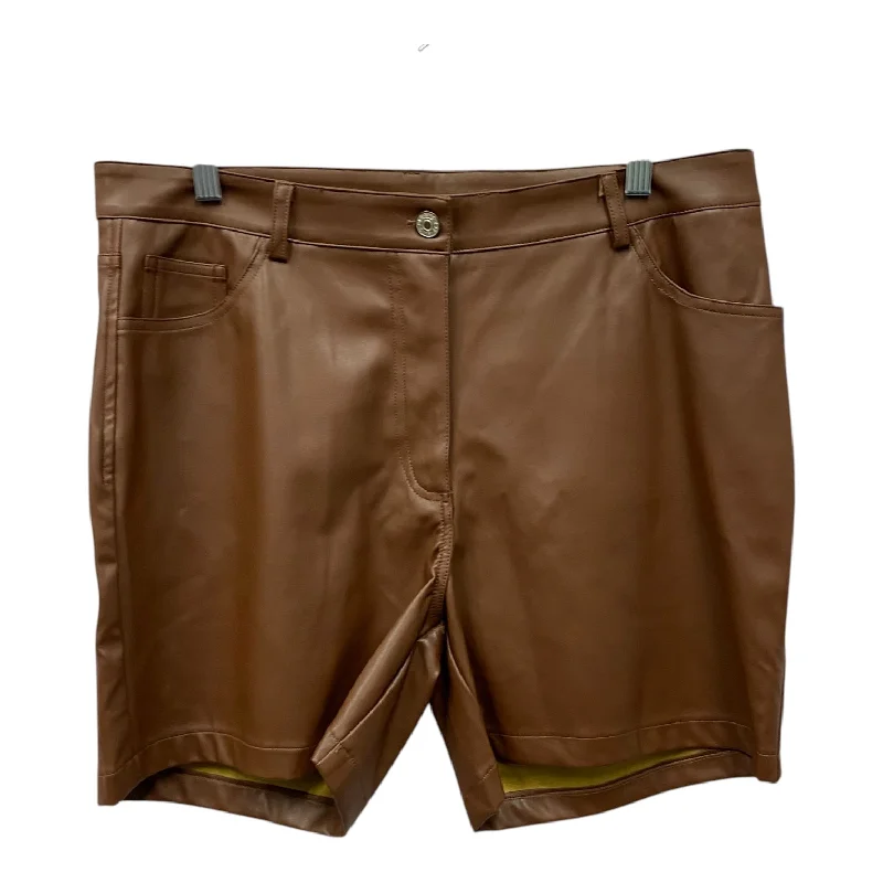 Design Perception Shorts By Ee Some In Brown, Size:12
