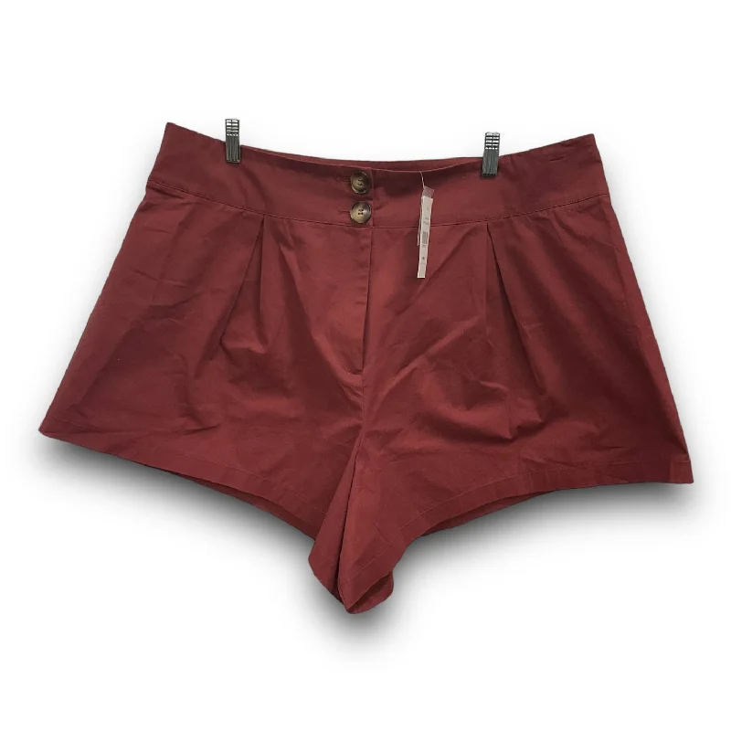 Comfortable Fashion Shorts By Fashion To Figure In Red, Size: 1x