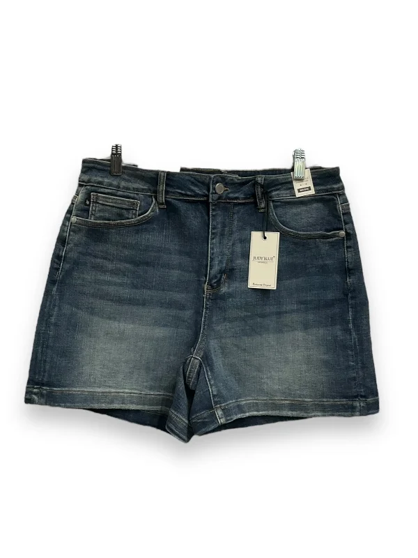 Embroidery Design Shorts By Judy Blue In Blue, Size: 1x