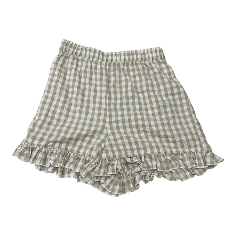 Fashionable In The Times Shorts By Nasty Gal In Tan & White, Size: 0