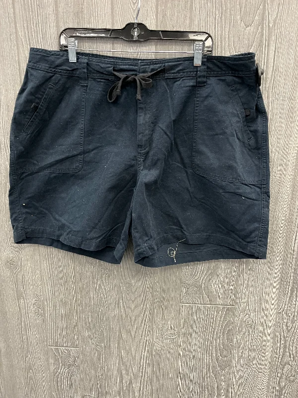 Knitted Design Shorts By St Johns Bay In Black, Size: 20w