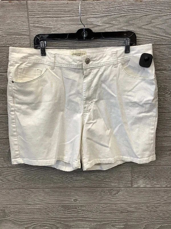 Lazy Style Shorts By St Johns Bay In White Denim, Size: 18w
