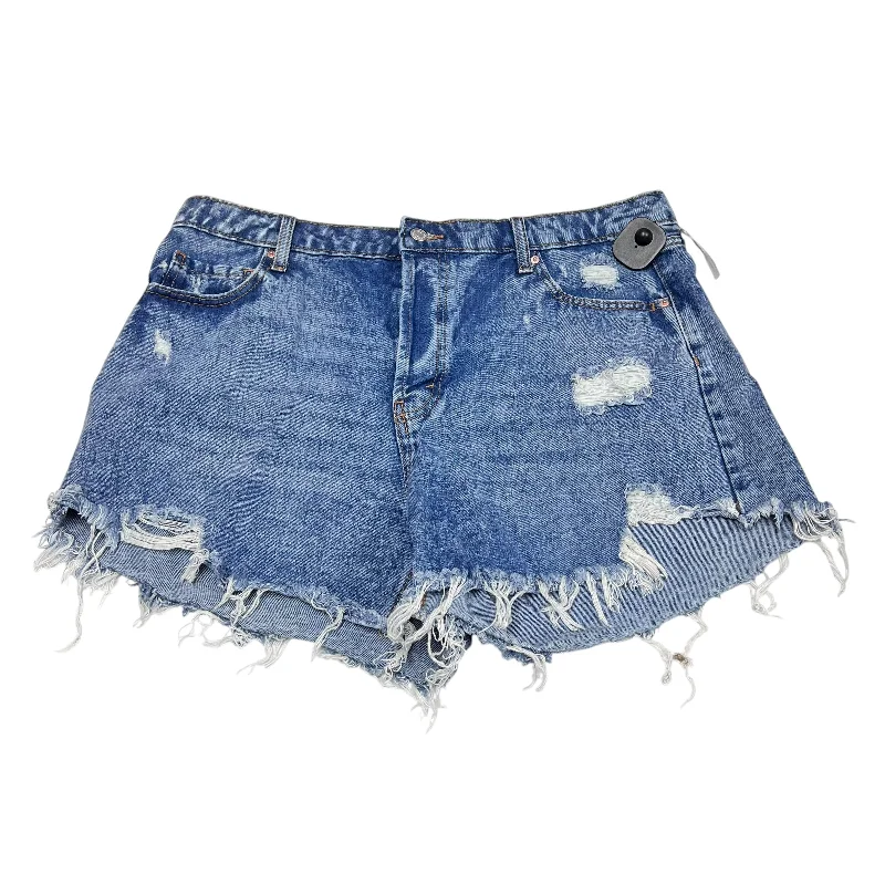 Youthful Street Fashion Shorts By Wild Fable In Blue Denim, Size: 18