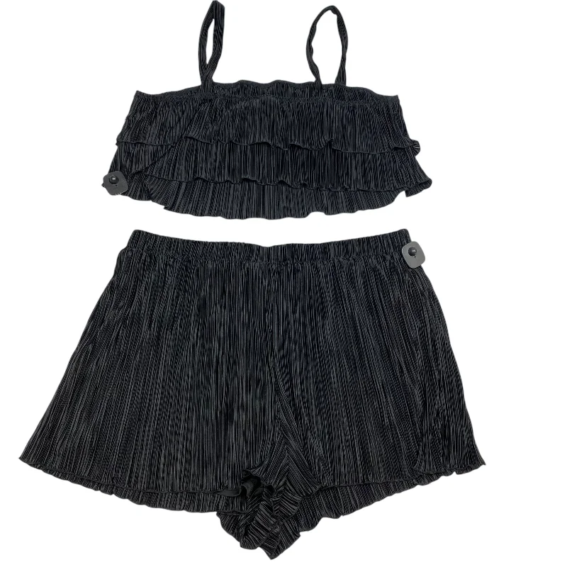 Celebrity Must-have Shorts Set By Shein In Black, Size: 4x