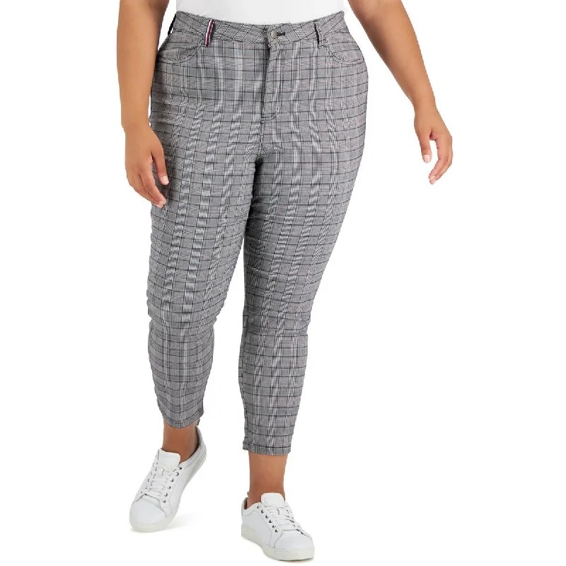 Luxe Comfort Tommy Hilfiger Womens Woven Plaid Skinny Pants