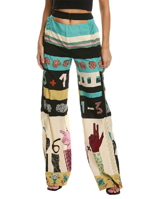 Luxury And Elegant Valentino Printed Wool Pant