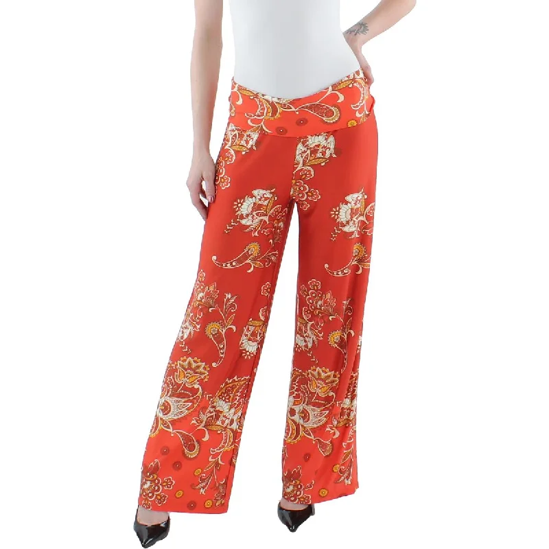 Daily Comfort White Mark Womens Jersey Printed Palazzo Pants